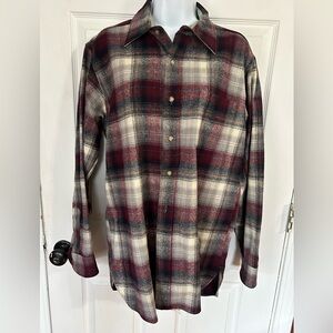 Pendleton Vintage Men’s Wool Plaid Button Down Shirt Size M 70s USA